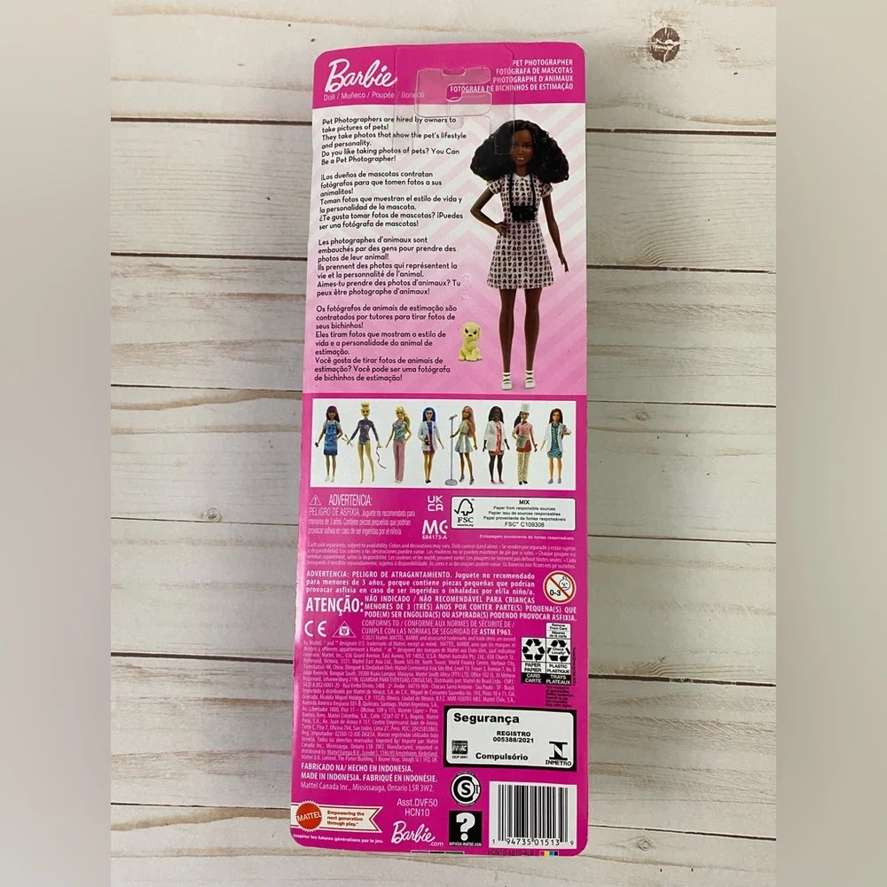 Barbie Pet Photographer Doll with Camera & Puppy African American NIB